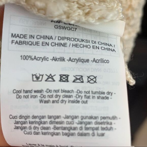 Rip Curl lightweight tan crochet & fringe sweater - Picture 8 of 9